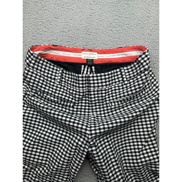 Anthropologie The Essential Crop Flare Black & White Gingham Check Pants...sz 8 - Picture 5 of 7